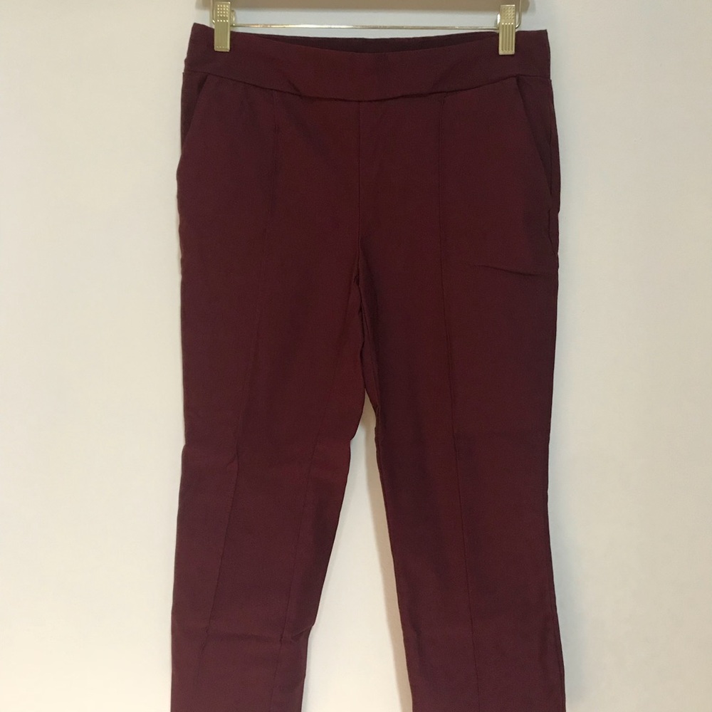 Burgundy ankle pants!